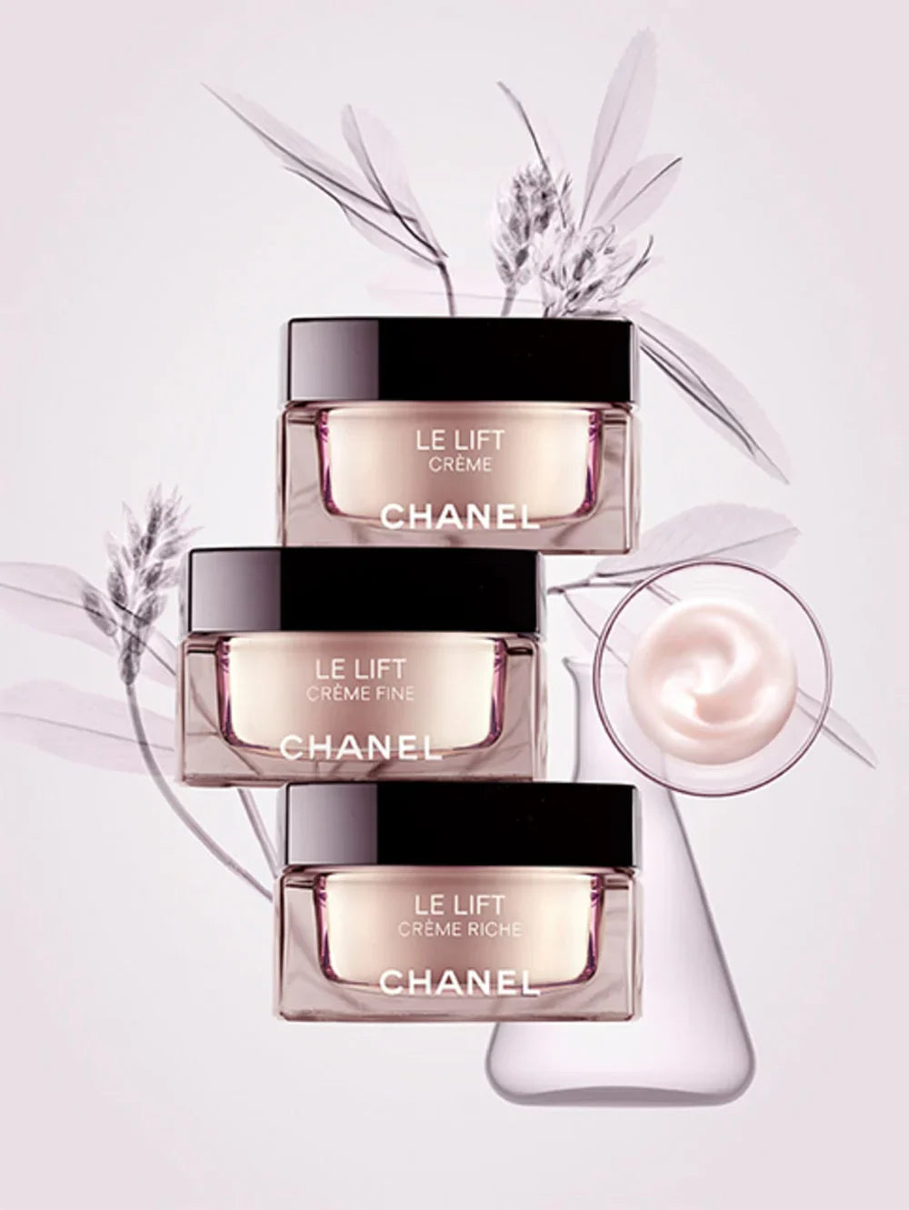 CHANEL LE LIFT CREME YEUX 15ML-CREME RICHE 50ML-CREME FINE 50ML TRIS COMPLETO PROMO